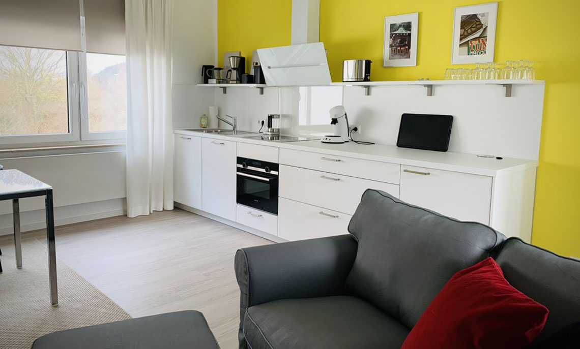 Wohnbereich der Ferienwohnung 'GROSSE PAUSE!' in Cölbe bei Marburg